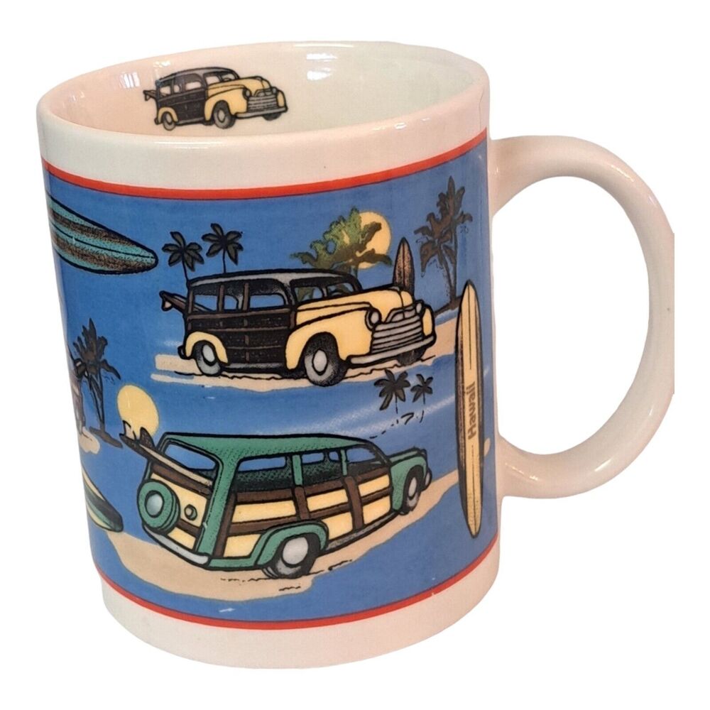 Woody Car Surf Boards Hawaiian Coffee Mug 10 oz Hawaii Pacific Traders Cup